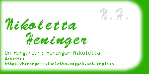 nikoletta heninger business card